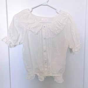 Liz Lisa Cotton Lace Frill Blouse